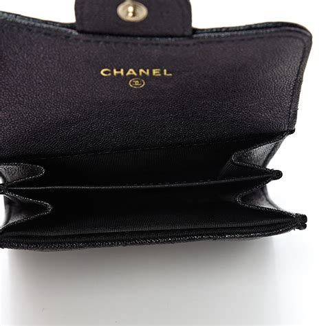 chanel card holder black caviar|CHANEL Caviar Quilted Flap Card Holder Wallet Black.